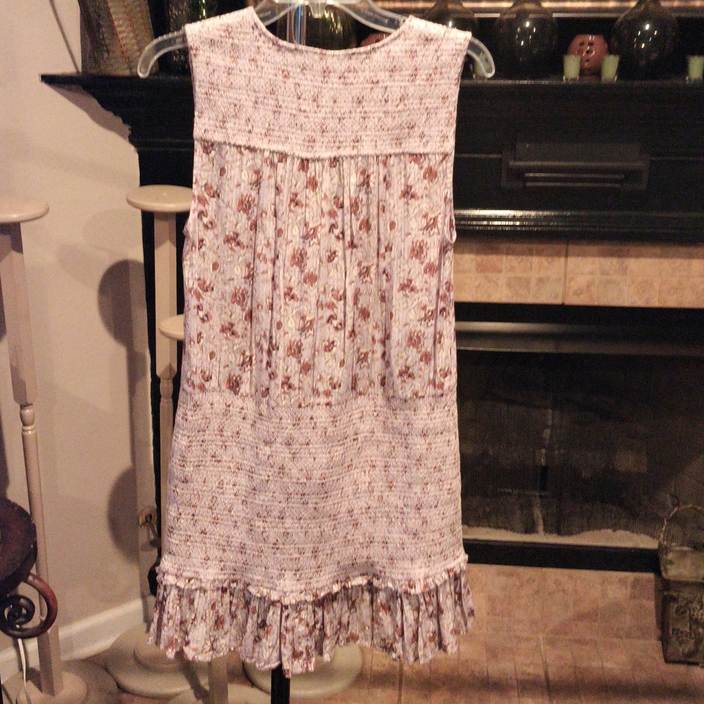 FINAL PRICE Veronica Beard Brown/Lavender Floral, Ribbed, Ruffled Dress Sz Small - Picture 11 of 13